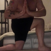 Naked yoga with daddy